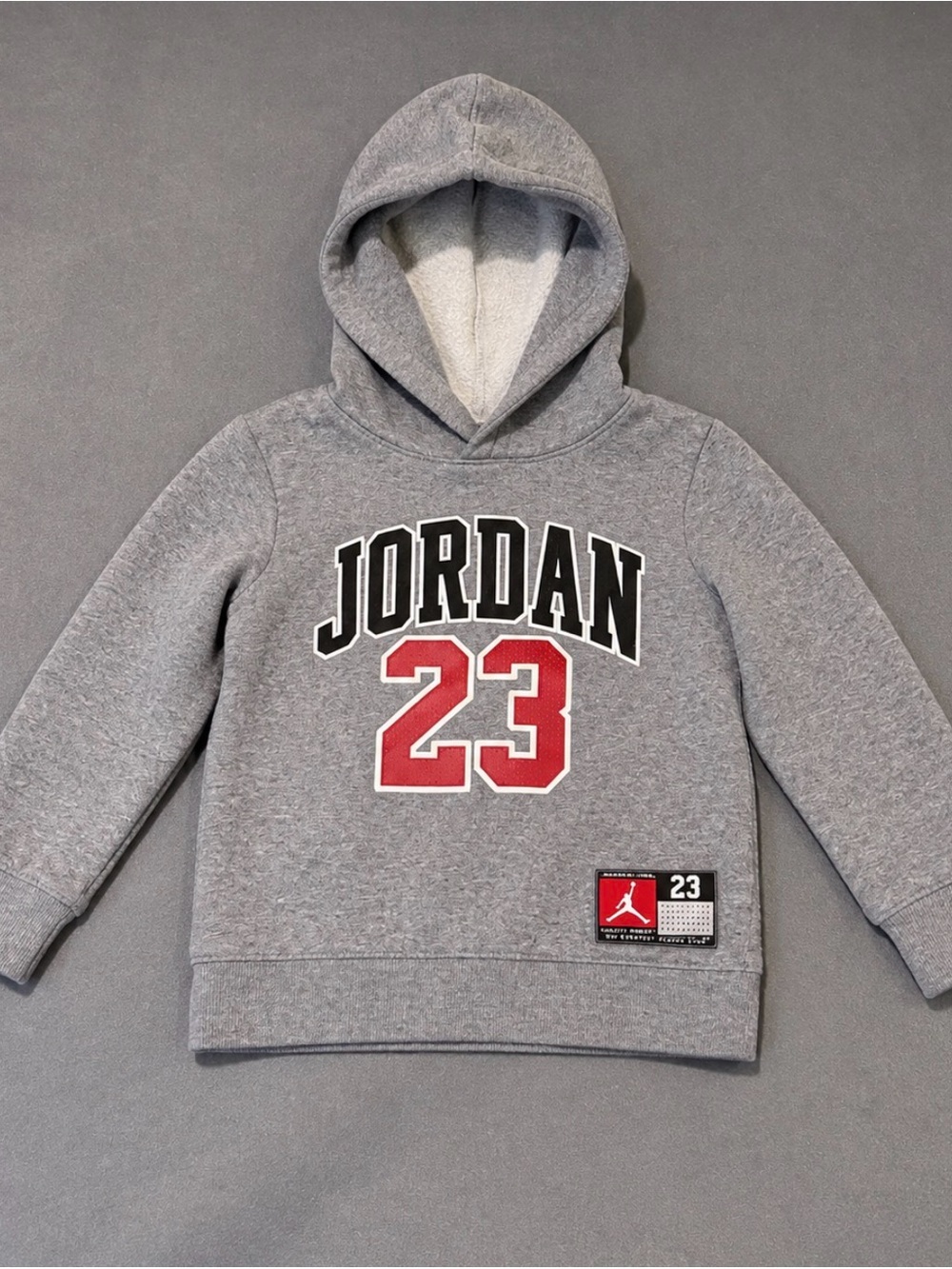 Jordan Grey Hoodie with Red 23 Graphic